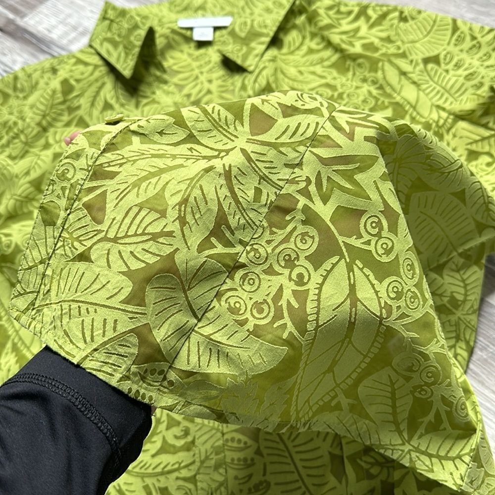 Dressbarn 2 Piece Green Top Set Blouse + Cami | Large | Leaf Print | WA-1578 - Picture 11 of 16